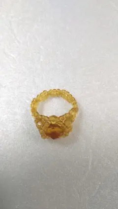 ハンドメイドビーズリング　キャメル
