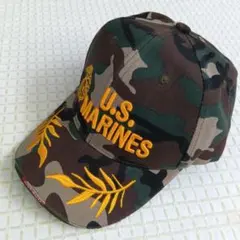 海外購入品 ミリタリー迷彩キャップ アメリカ海兵隊 3D刺繍 ユニセックス