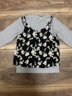 美品　レイヤード  キャミ　リブ　カットソー