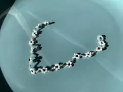 韓国　ハンドメイド　黒い花ブレスレットno.5