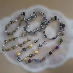 ♡sale♡957淡水パールガラスビーズ他ブレス