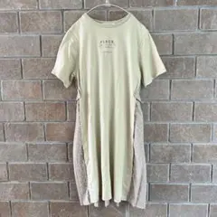 ポンポネット 異素材　半袖　ワンピース 140cmのサムネイル
