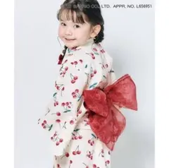 Kitty浴衣♥薔薇の創作作り帯セット♥3点♥キティちゃん♥シックな黒ベース Kitty浴衣♥薔薇の創作作り帯セット♥3点♥キティちゃん♥シック