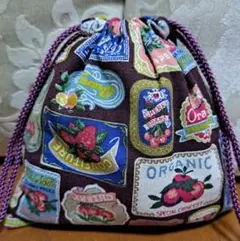 ふうちゃん様専用ハンドメイド　カントリー風　巾着袋　携帯充電器入れ