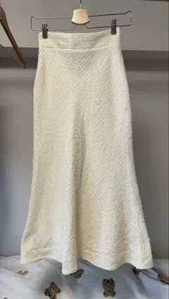 【美品】ラグナムーン ツイードマーメイドスカート アイボリー Sサイズ