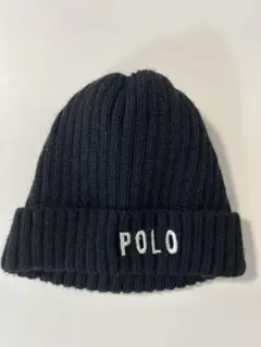 【試着のみ】POLO ベビー　ニット帽　46-50cm 黒
