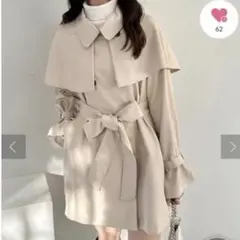 olive des olive ケープ付きミドル丈トレンチコート 春コート