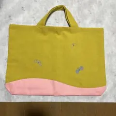 【極美品】希少　Divine トートバッグ ピンクフラミンゴ　堀ノ内　編み物 極美品】希少 Divine トートバッグ ピンクフラミンゴ 堀ノ内 編み物