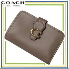 COACHコーチタビー高級レザーミディアム二つ折り財布ブラウンのサムネイル