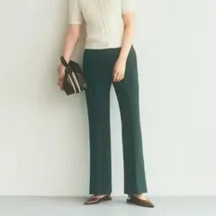 【1度着用】UNIQLO スマートフレアパンツ　ダークグリーン