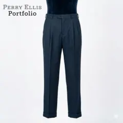 Perry Ellis Portfolio スラックス ネイビー W32 タック