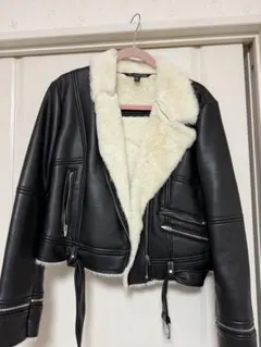 trf_Outerwear ブラック フェイクレザー ジャケット Mサイズ