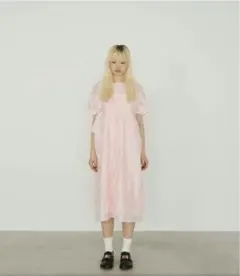 ピンク パフスリーブ ワンピース ANDRESD