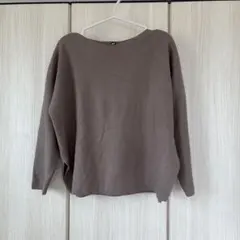 UNIQLO スフレヤーンボートネックセーター　（スムース・長袖）ベージュ　M