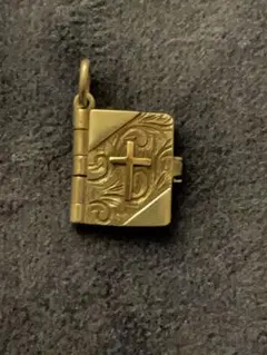 agete K10 SV BOOK型 ネックレス チャーム ヴィンテージ