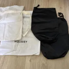 MOUSSY 巾着袋 4点セット ホワイト ブラック