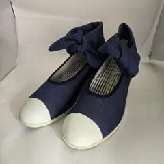 KISSASPORT デニム地 リボン付きスニーカー