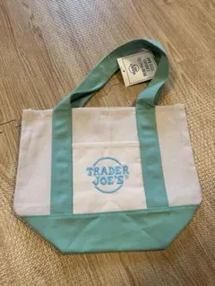 TRADER JOE'S ミニパステルキャンバストートバッグ　ライトグリーン