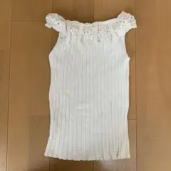 fragile フラジール　リブトップス　ホワイト　38 オフショルのサムネイル