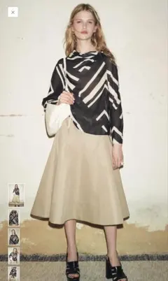 ZARAフレアスカートとアシンメトリックトップスセット