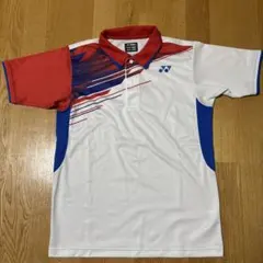 YONEX ポロシャツ ホワイト/レッド/ブルー JP S