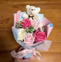 ソープフラワー　花束　LEDライト付き