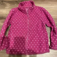 110サイズ ピンク 水玉 フリースジャケット