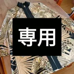 M～L　豹柄　ロング丈　ジャケット　カーディガン　総柄　個性的