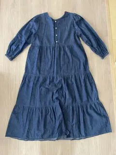 デニム風ティアードワンピース