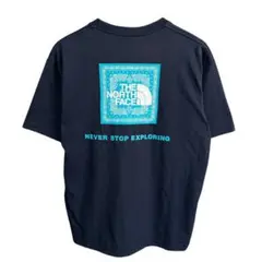 THE NORTH FACE XL バンダナ柄ロゴスクエアTシャツNT32349