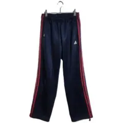 adidas ジャージパンツ M ネイビー×レッド トレーニング 部屋着 運動
