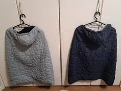 フード付きキルティングカバー（グレー・ネイビー）2色セット