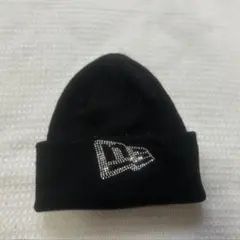 《 New Era 》 ウィメンズ　ニット帽　ストーン　キラキラ　ブラック