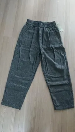 【新品タグ付】チャコールグレー ゴムウエスト ワイドパンツ そとパン