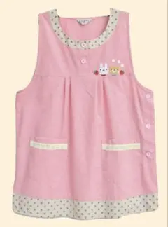 保育士エプロン　うさぎ柄　ピンク　新品未使用　淡色かわいいおてんばママ⭐️残り２枚
