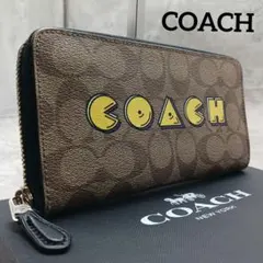 ✨美品✨ コーチ パックマン コラボ シグネチャー ラウンドファスナー 長財布