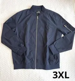 【新品】メンズボンバージャケット MA-1 ブルゾン ネイビー 3XLのサムネイル
