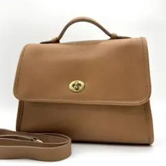 old coach shoulder bag turn lock brown