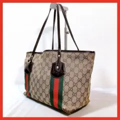 55 グッチ　ハンドバッグ　シェリーライン　GGキャンバス　トートバッグ