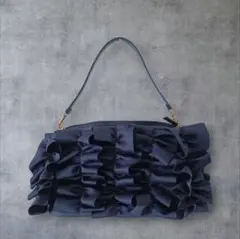 yoshimi lace グログラン フリル コンパクト ショルダーバッグ