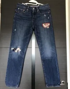 リーバイス501 ダメージジーンズ　　　W27 L30 ダーニング　リメイク