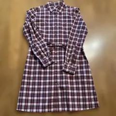 UNIQLOチェック柄シャツチュニック(長袖） 綿100%