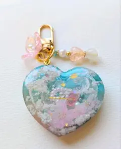 レジン キーホルダー　桜 ハート 空 春