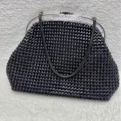 黒 ビーズ パーティーバッグ