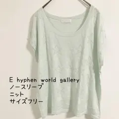 e hyphen world galleryノースリーブニット星柄　サイズフリー