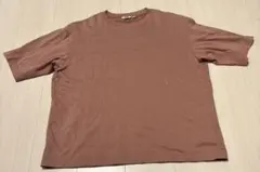 エアリズムコットンオーバーサイズTシャツ(5分袖) pink XLサイズ