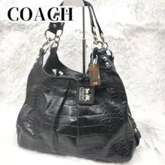 COACH マディソン アシュレイ 2WAY 黒 レザー ショルダー ボストン