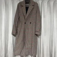 Bershka チェック柄 ロングコート M