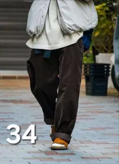 Corduroy Wide Tapered Field Pants ブラウン