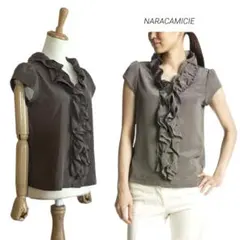 【NARACAMICIE】 フリル フレンチスリーブ ブラウス